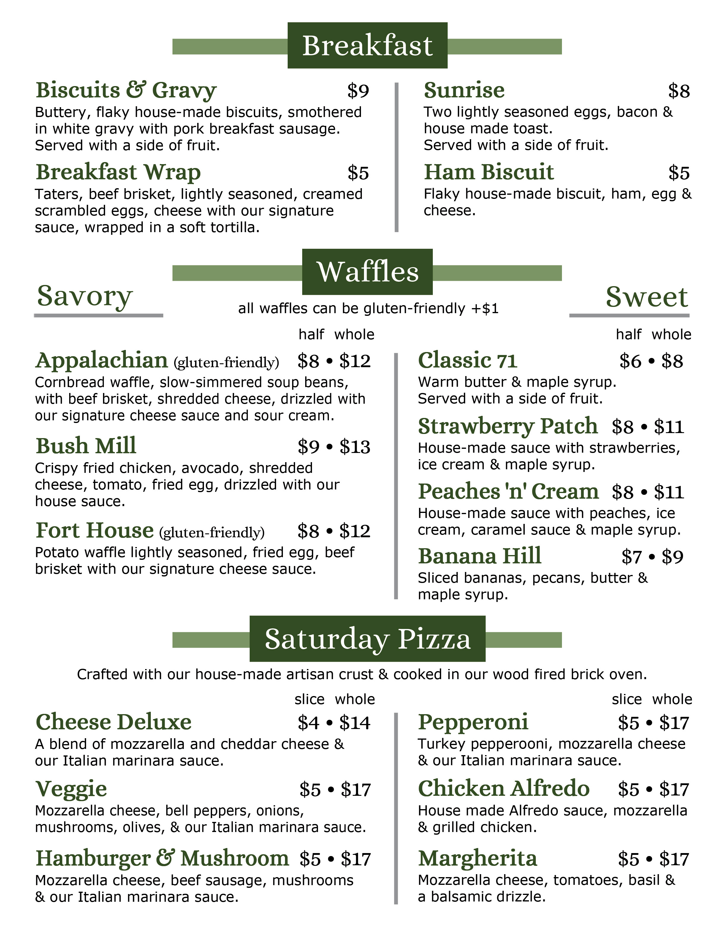 Heritage Table Menu Page 2